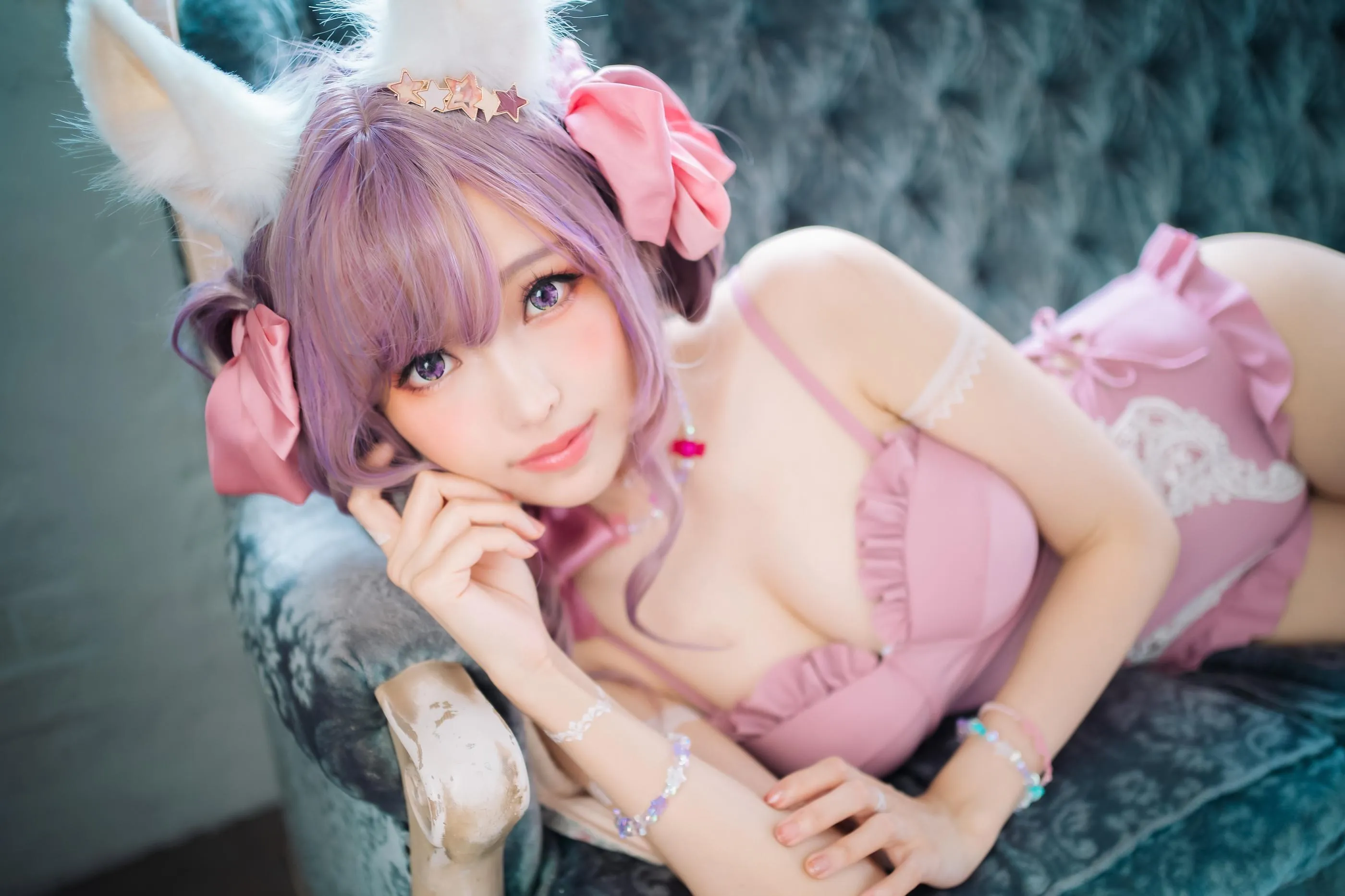 ElyEE子 – NO.82 Fluffy Summer – Original Swimsuit-粉色 [54P]插图1